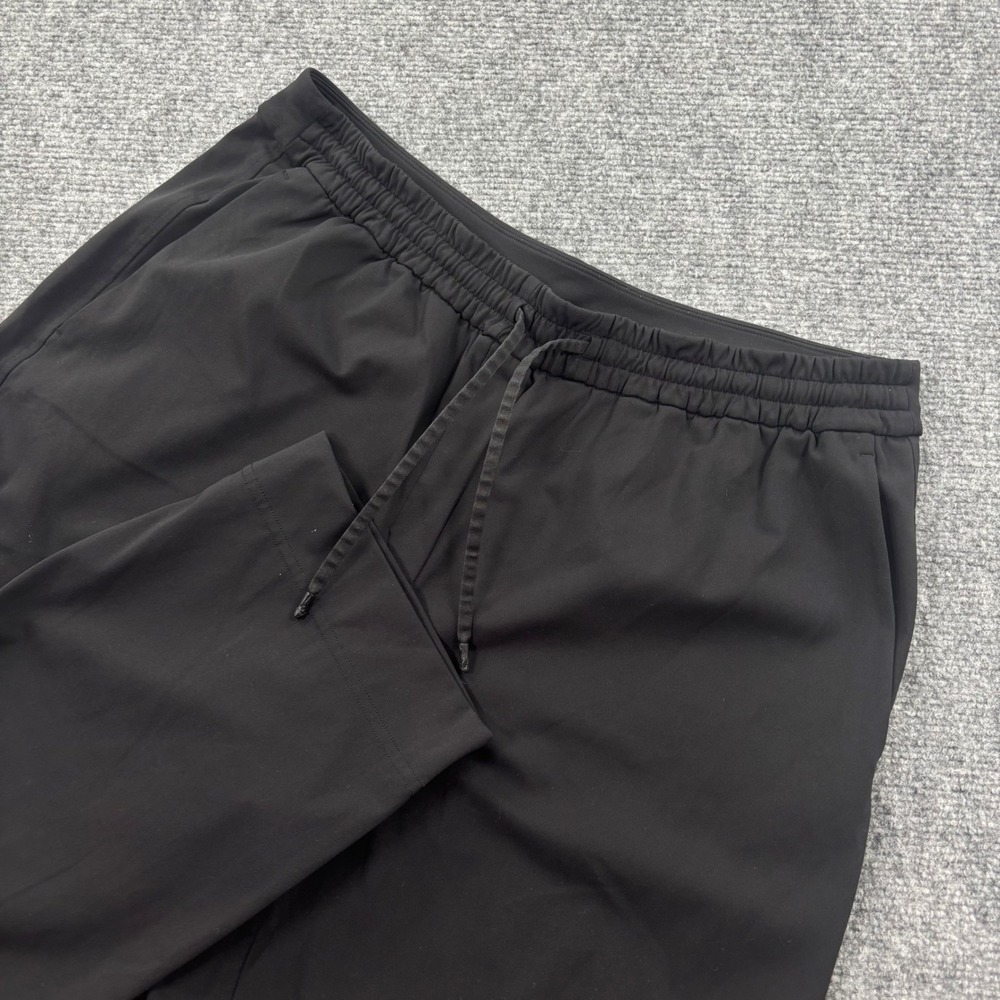 Lululemon Stretch High-Rise Crop Pants Large Black Drawstring Athletic Women's